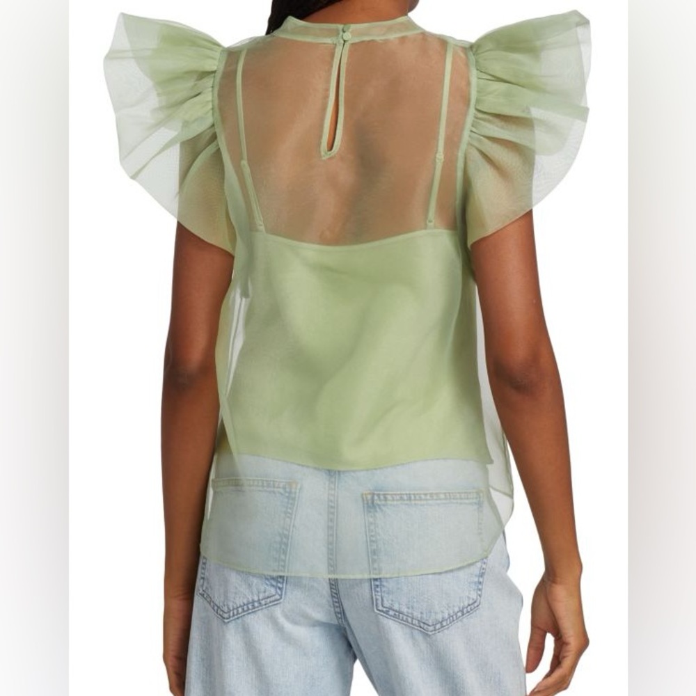 JONATHAN SIMKHAI Corina Ruffled Organza Top Small - Picture 4 of 7